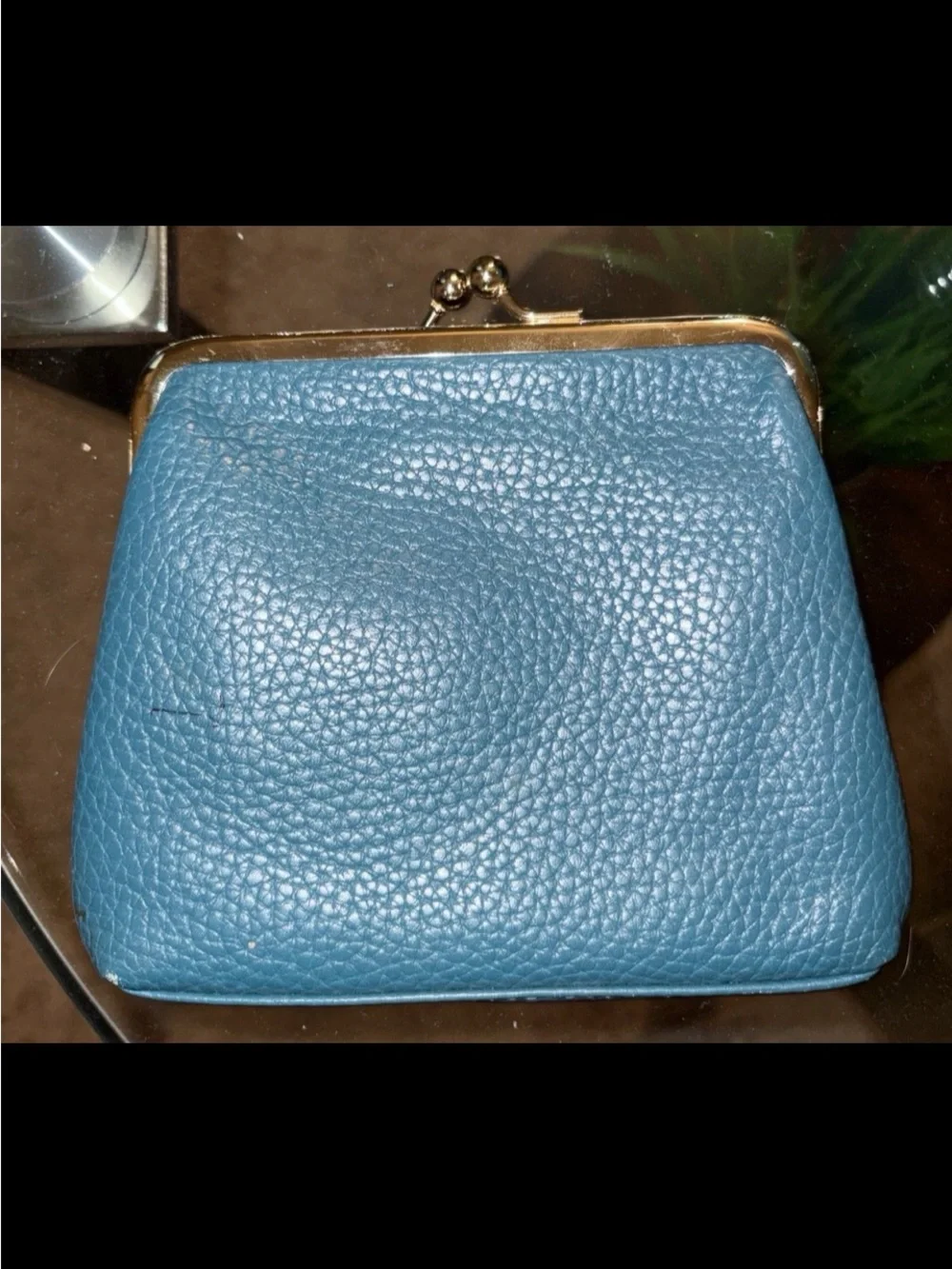 Dooney & Bourke Turquoise Pebbled Leather Kiss-Lock Coin Purse